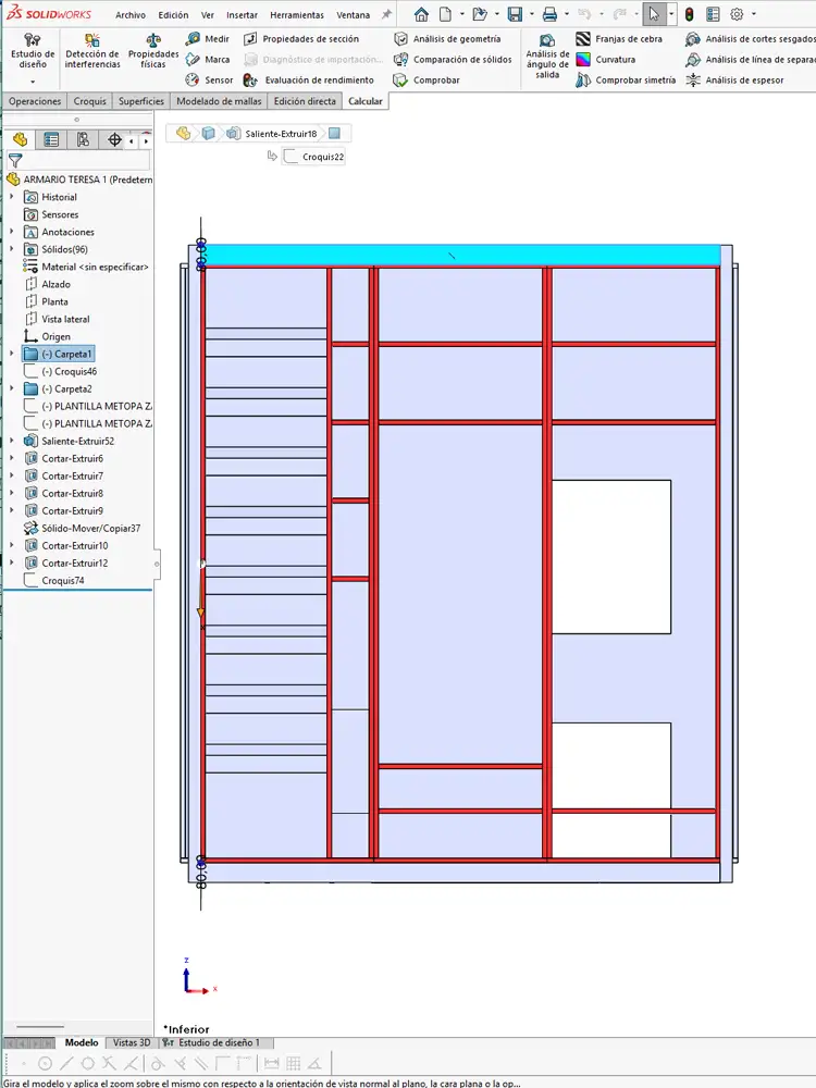 Pantalla Solidworks Vista Frontal
